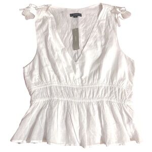 NWT J. Crew V-neck cotton voile top in white size medium